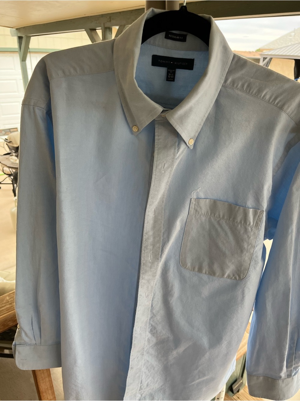 Tommy Hilfiger Men's Light Blue Button-Down Dress Shirt